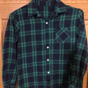 Boys Green/Navy Plaid Flannel